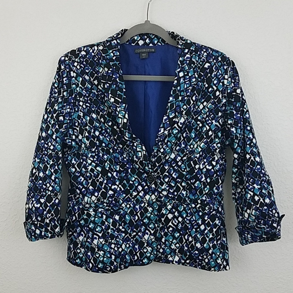 Covington blazer jacket Multicolor print size Medium 98% cotton